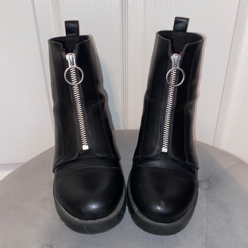 Pleather black boots